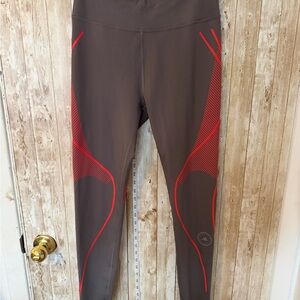 Stella McCartney Gray Leggings with Red Accents